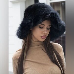 Elegant Black Faux Fur Hat
